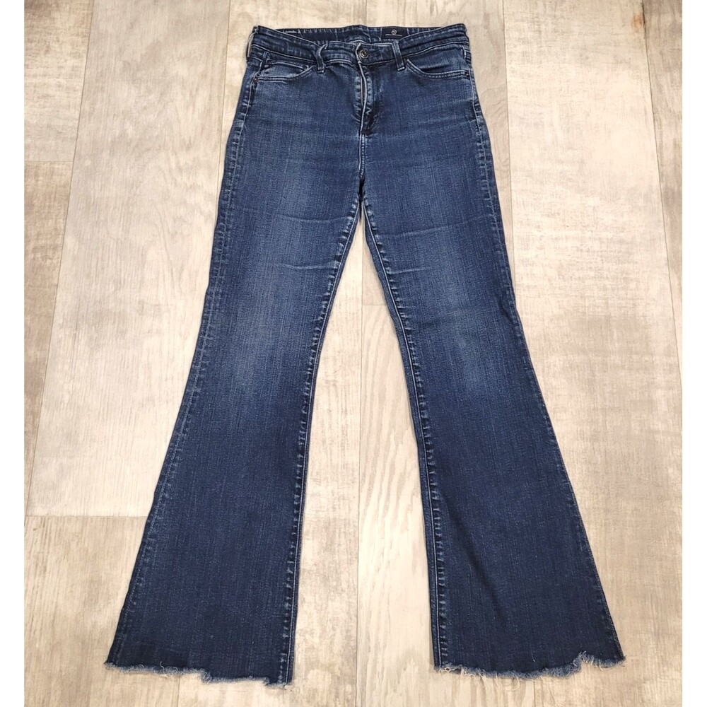 AG Adriano Goldschmied Womens Jeans 28R Boot Cut Frayed Hem Mid Rise Medium Wash